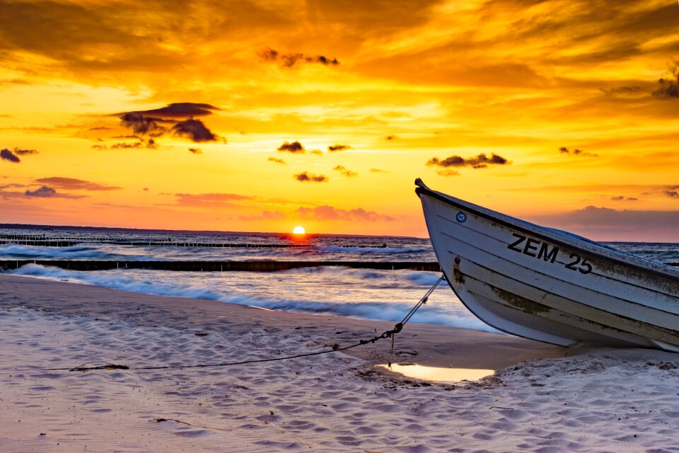 Dusk beach sky