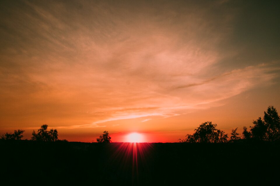 Landscape dusk clouds photo