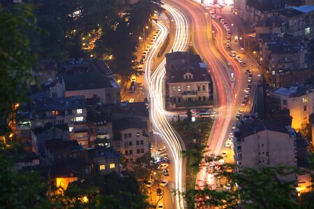 Trabzon bar association long exposure the lights of the city photo