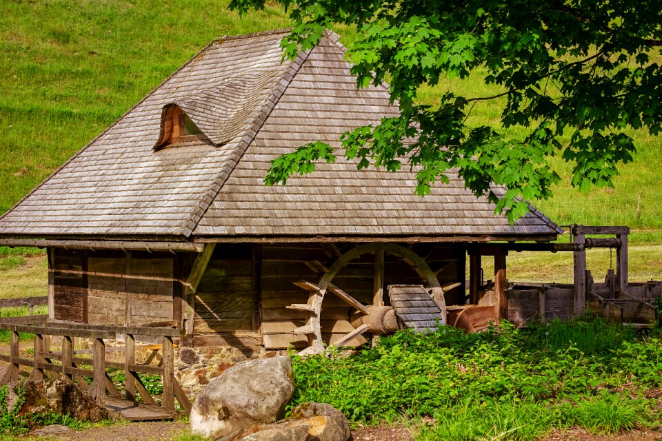 Romantic mill wheel waterwheel