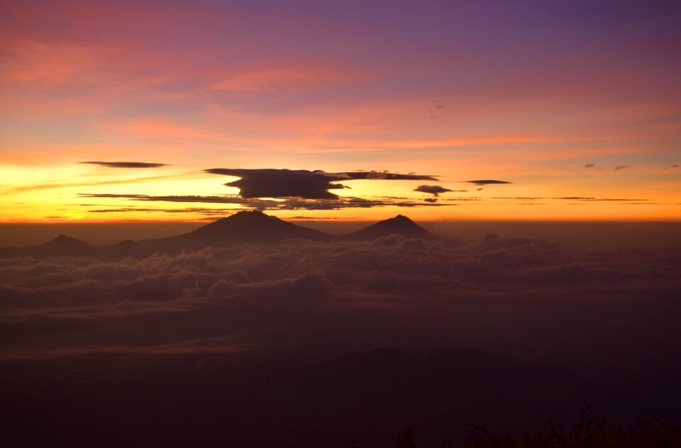 Hiking landscape sky photo