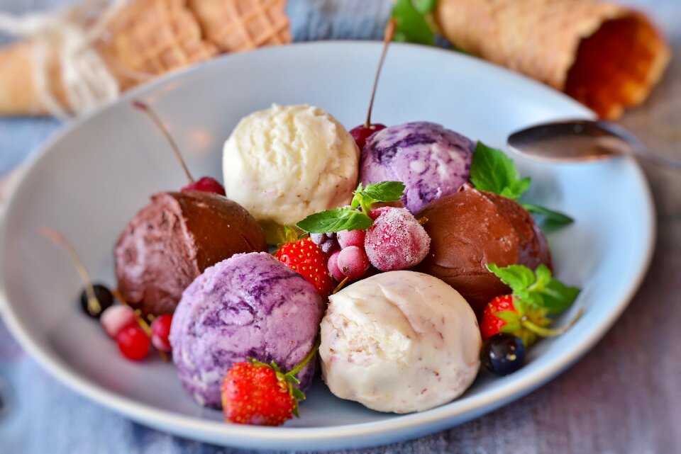 Sweet waffle fruits