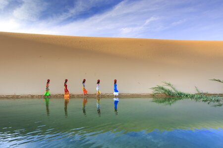 The bottle women take water photo