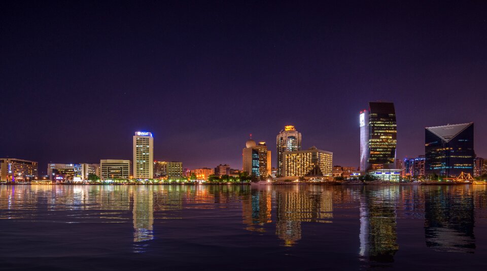 Buildings water panorama photo