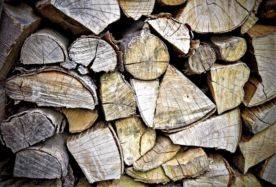 Sawn hacked stacked up