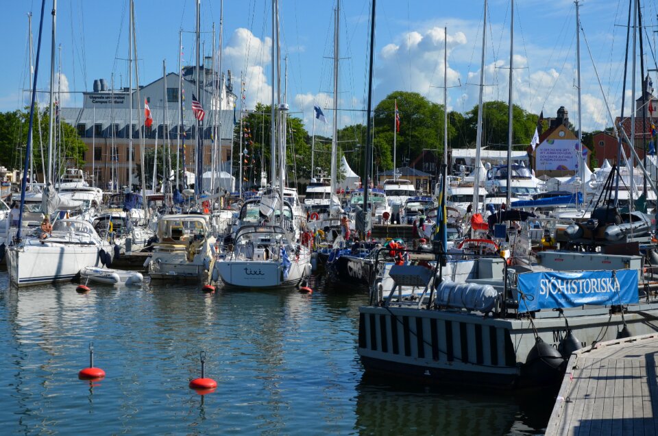Sailing boats summer port