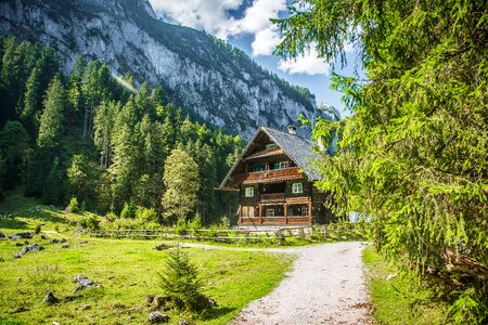 Alpine panorama mountain landscape alm