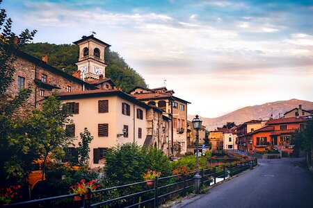 Sunrise idyllic mountains