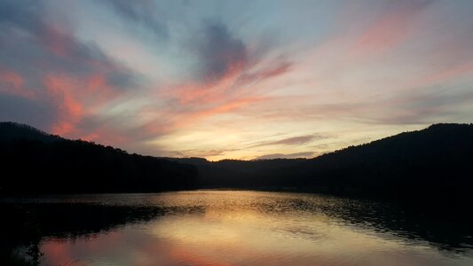 Mirroring romantic dawn photo
