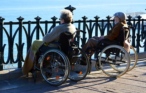 Handicap wheelchair elderly person