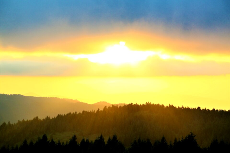 Sky in the evening mountains