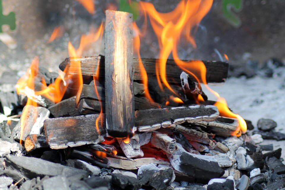 Fire charcoal flames