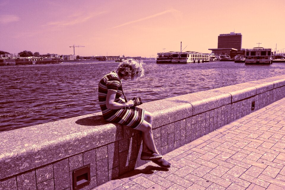 Checking phone wall water