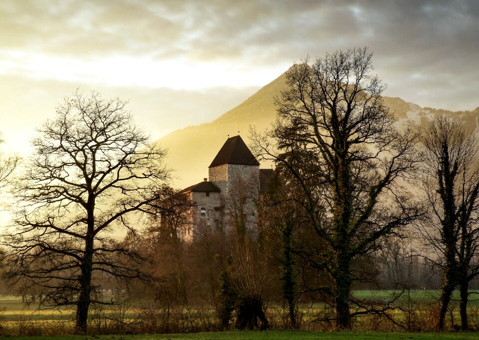 Evening sun castle sky
