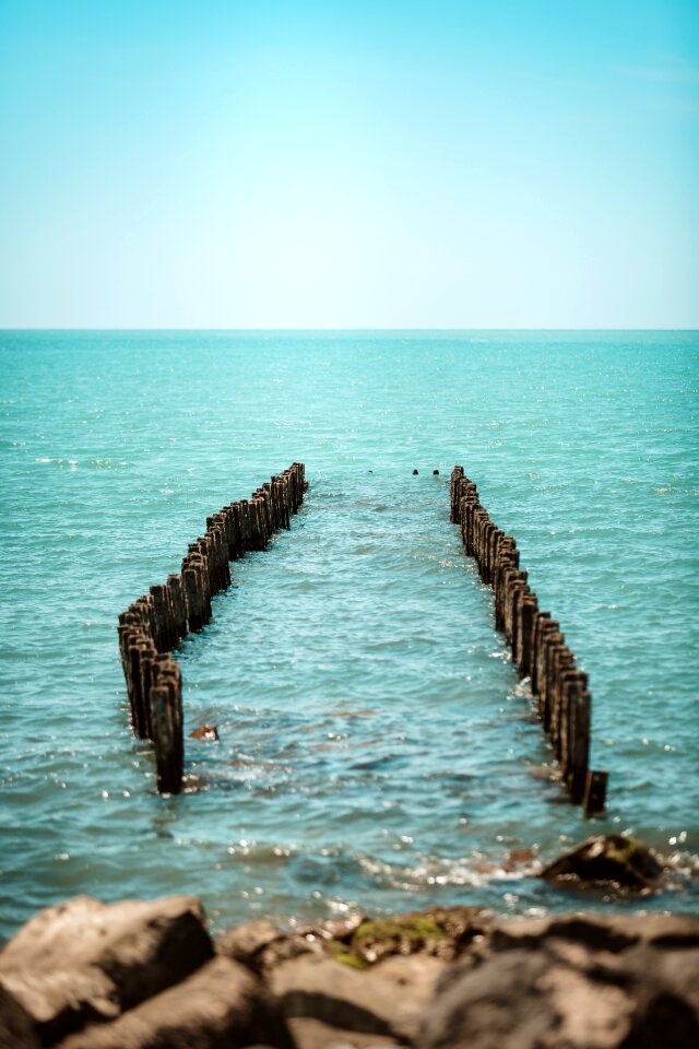 Blue water beach vacation destination