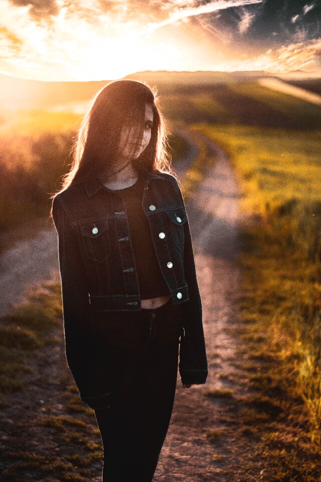Road sunset sun