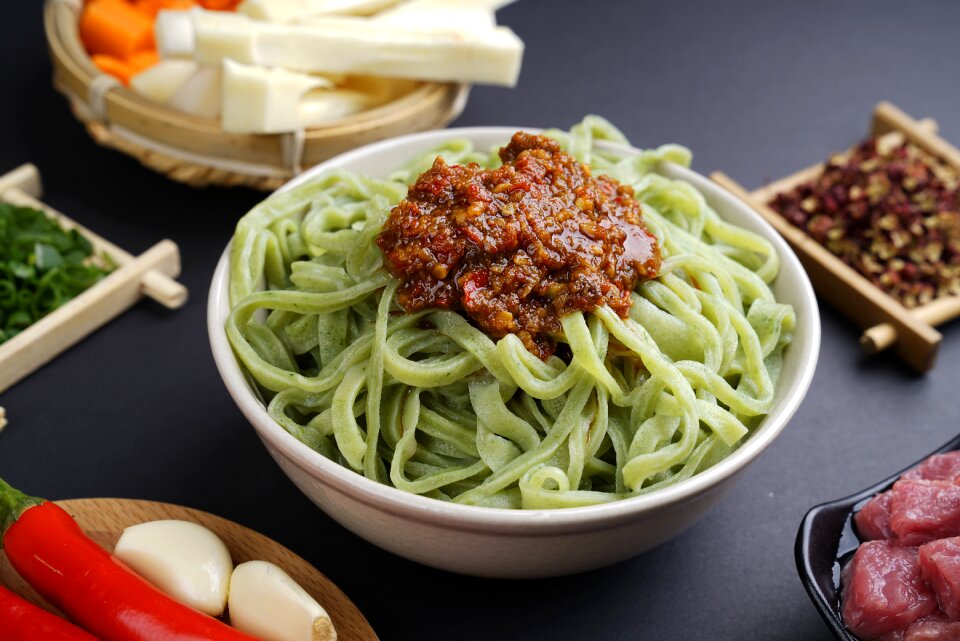 Noodles sauce food