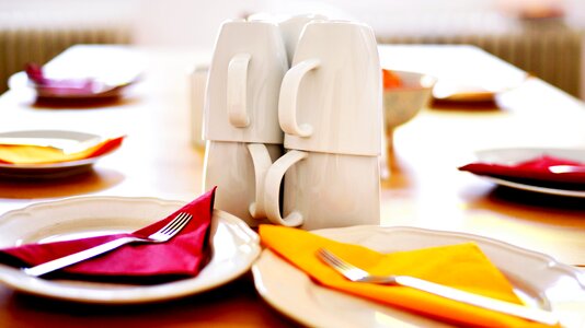 Napkins tableware breakfast photo