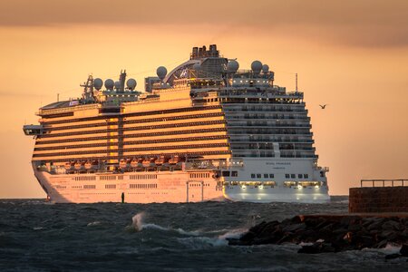 Evening farewell ship