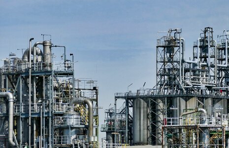 Silhouette oil refinery energy photo