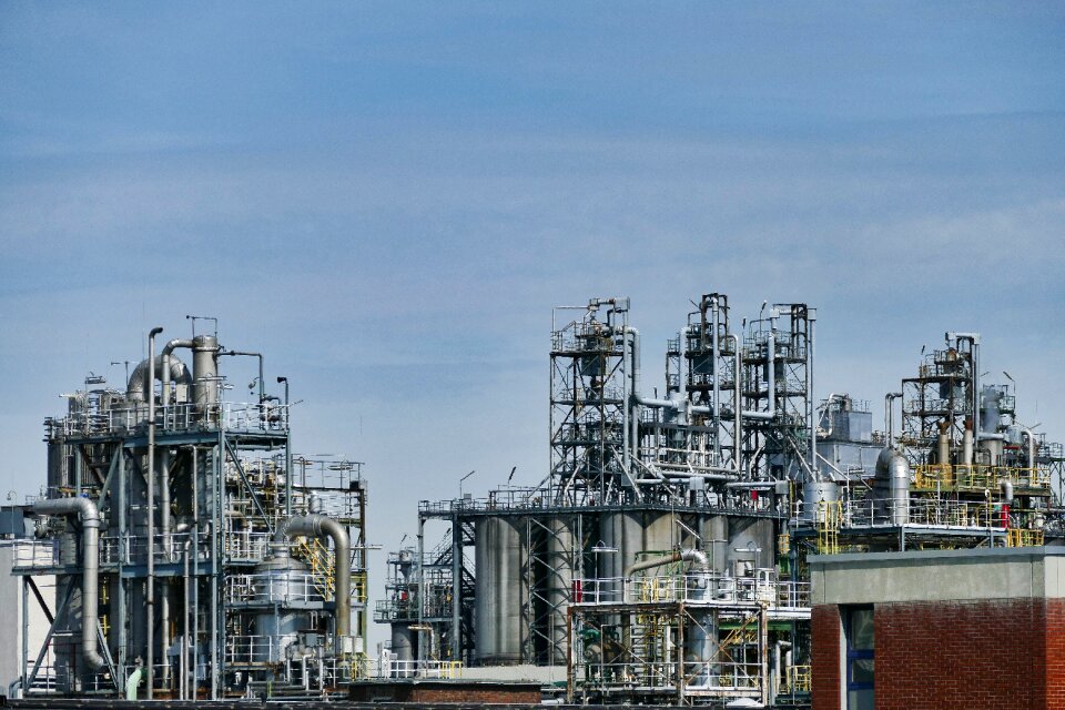 Gas silhouette oil refinery