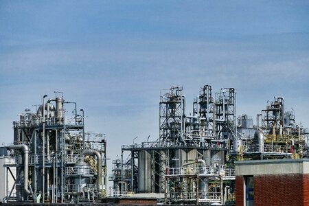 Gas silhouette oil refinery