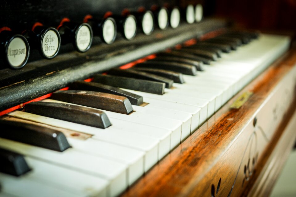 Vintage piano keyboard
