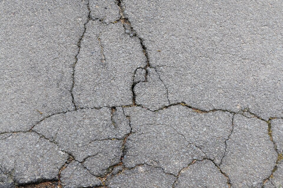 Cracked stones broken