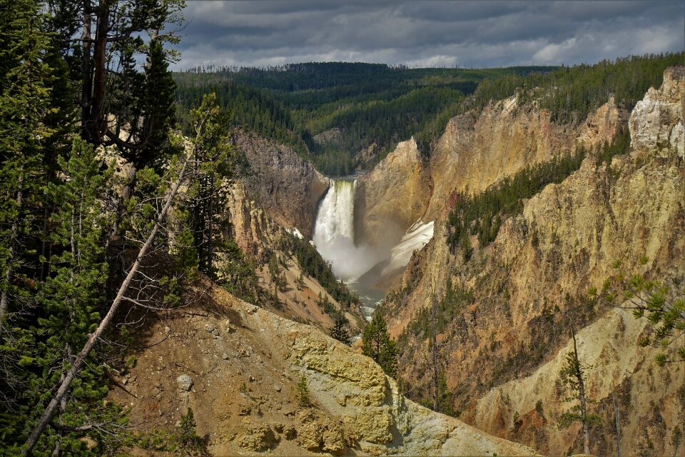 Waterfall hiking brown waterfall photo