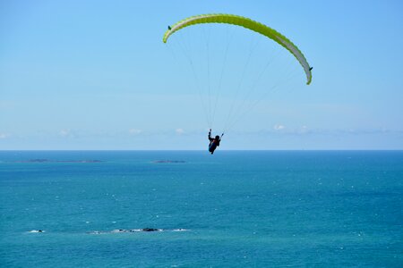 Blue sky landscape seaside take off
