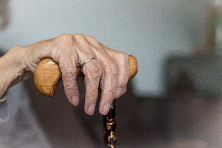 Adult hands elderly