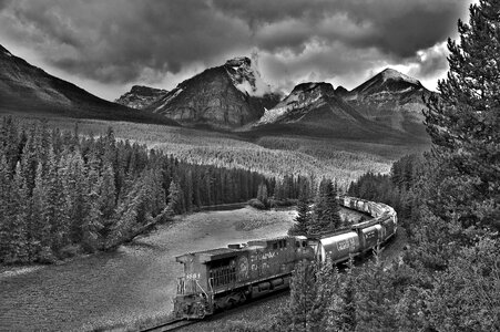 Railroad mountains gray mountain photo
