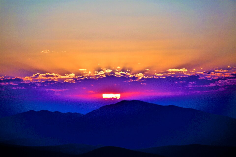 Mountains light sky