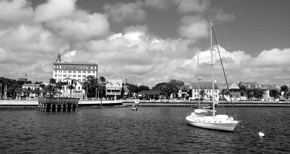 Riverfront landscape city