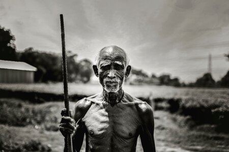 Old man indian people poor man
