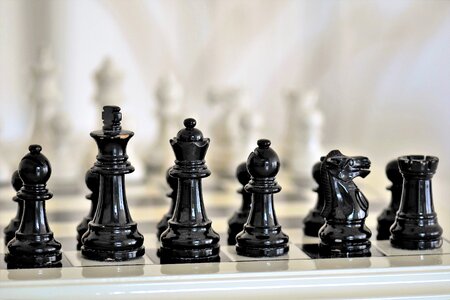 Think chess pieces chess board photo