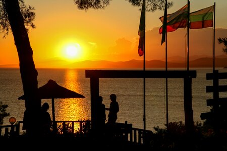 Sea greece sunset