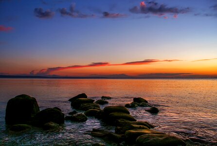Blue hour sea greece