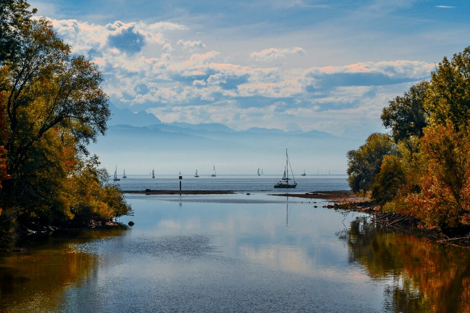 Autumn colours sail sailing boats