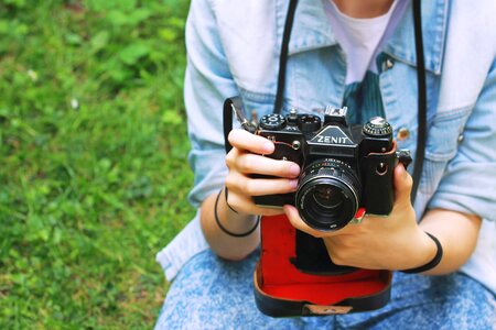 Retro camera analogue photography hands