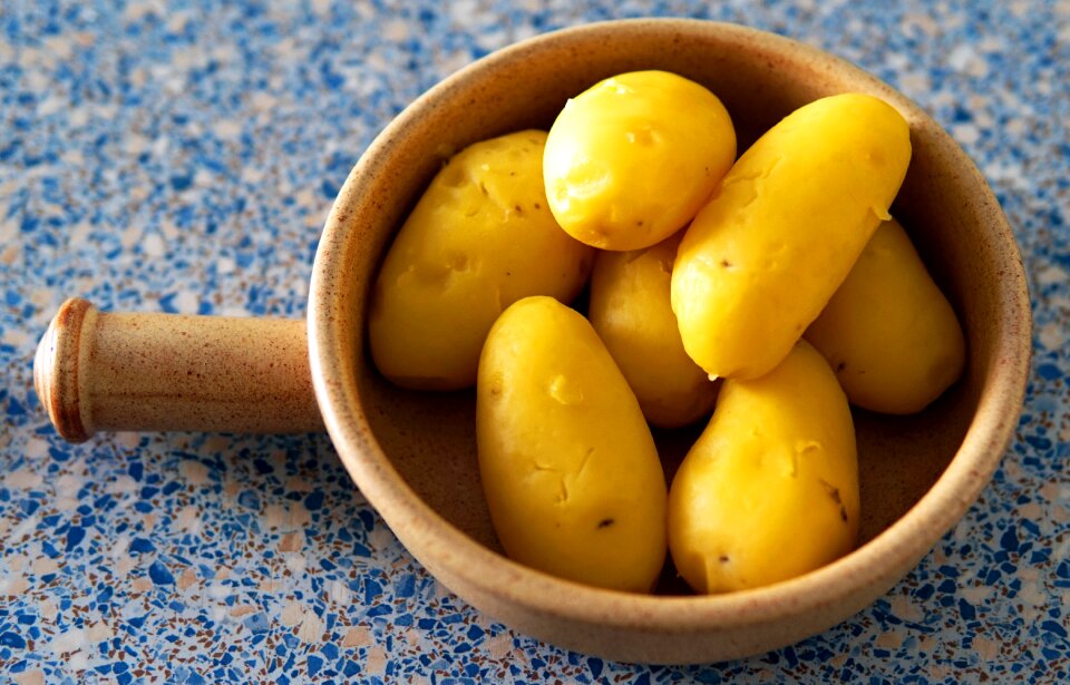 Potatoes peeled kitchen work