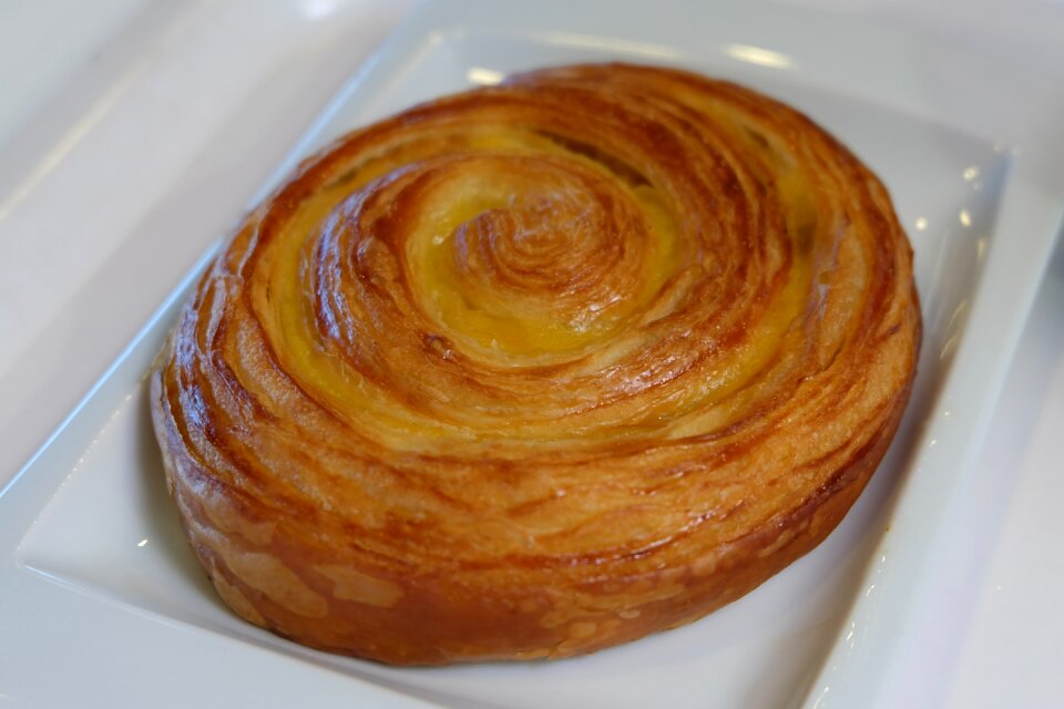 Delicious breakfast cream snail