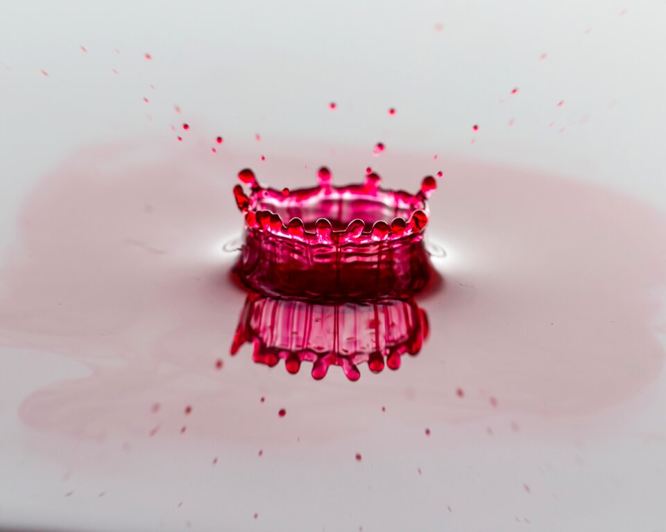 Liquid splashing droplet