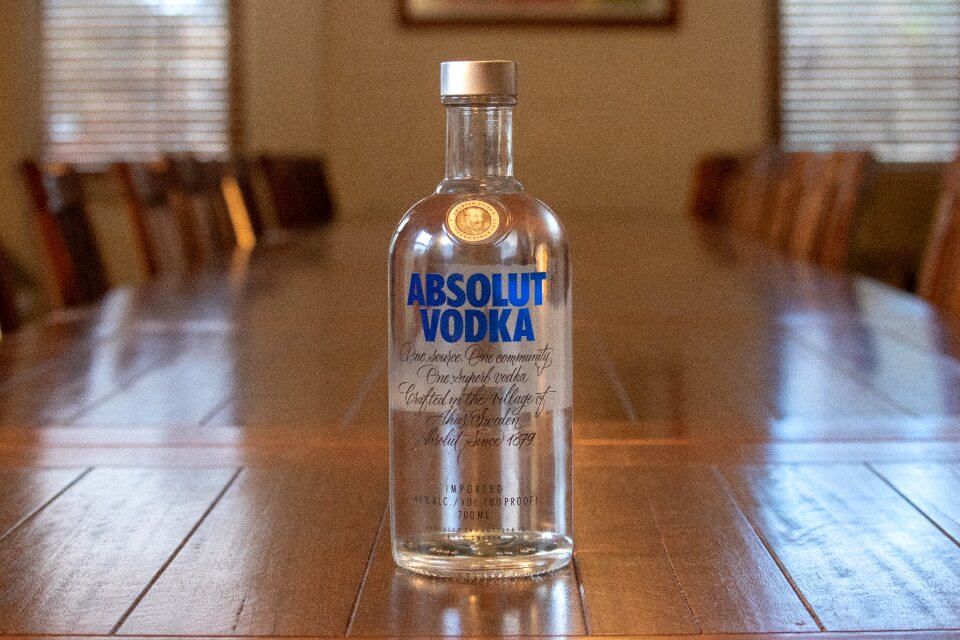 Absolute alcoholic close up