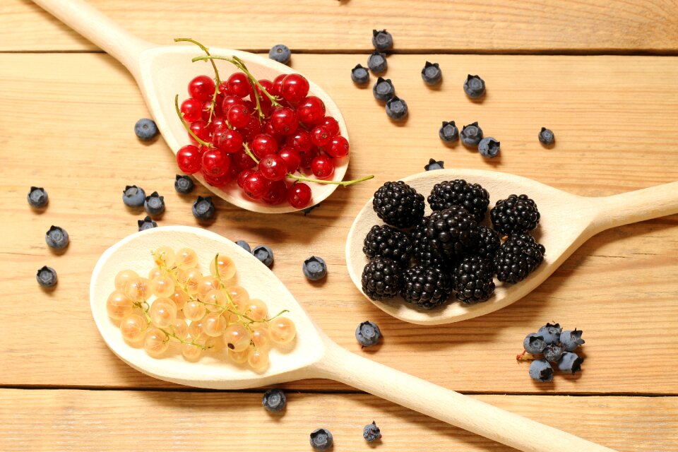 Wooden slats currants berries