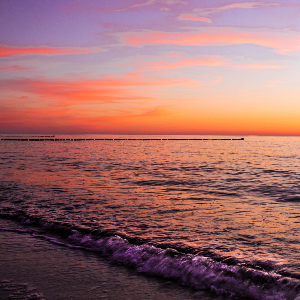 Sunset sea landscape photo