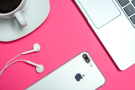 Woman pink iphone