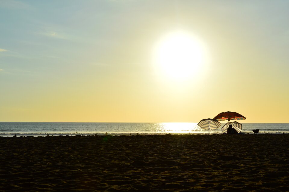 Sunrise umbrella sea