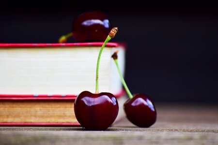 Sweet cherries fruit literature photo