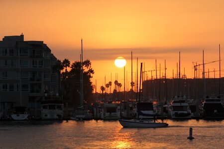 Marina boat sunset